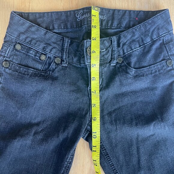 Guess Jeans Low-Rise Capris/Cropped Cut Black/Dark Grey Wash - Picture 5 of 7